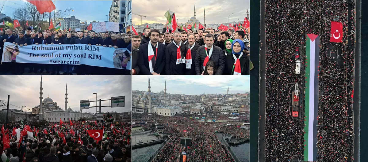 Yüz binler Galata Köprüsü’nde buluştu