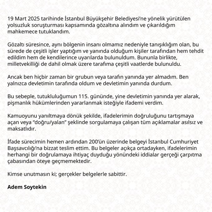 İtirafçı olan Adem Soytekin'den sert açıklama!